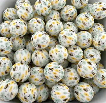 Pattern/Printed 15 MM Silicone Beads