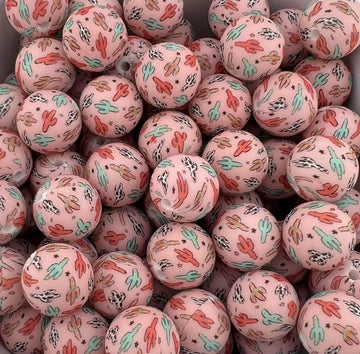 Pattern/Printed 15 MM Silicone Beads