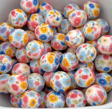 Pattern/Printed 15 MM Silicone Beads