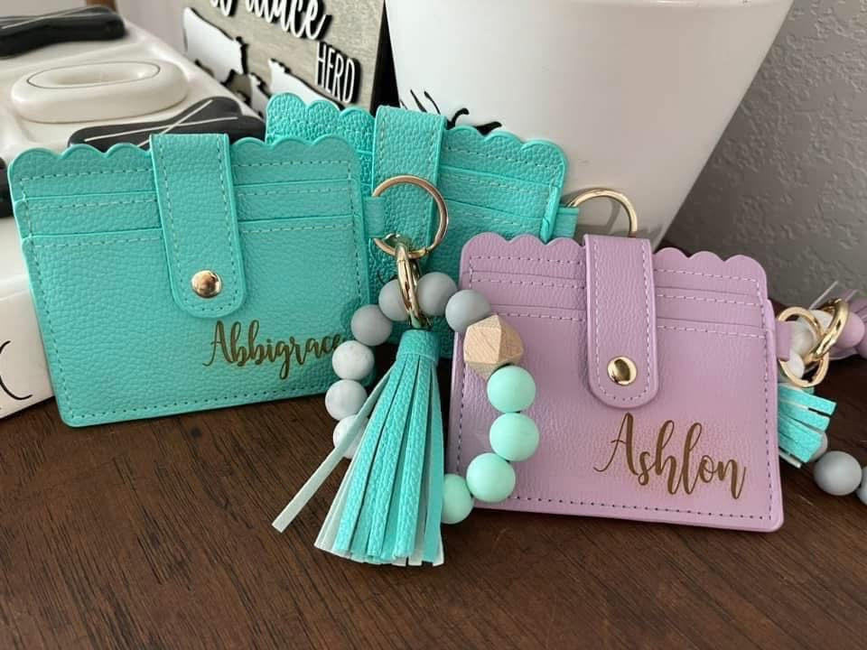 Wallet wristlets-engraved