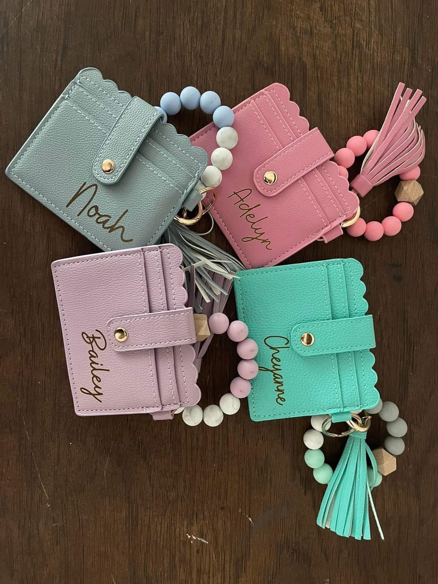 Wallet wristlets-engraved