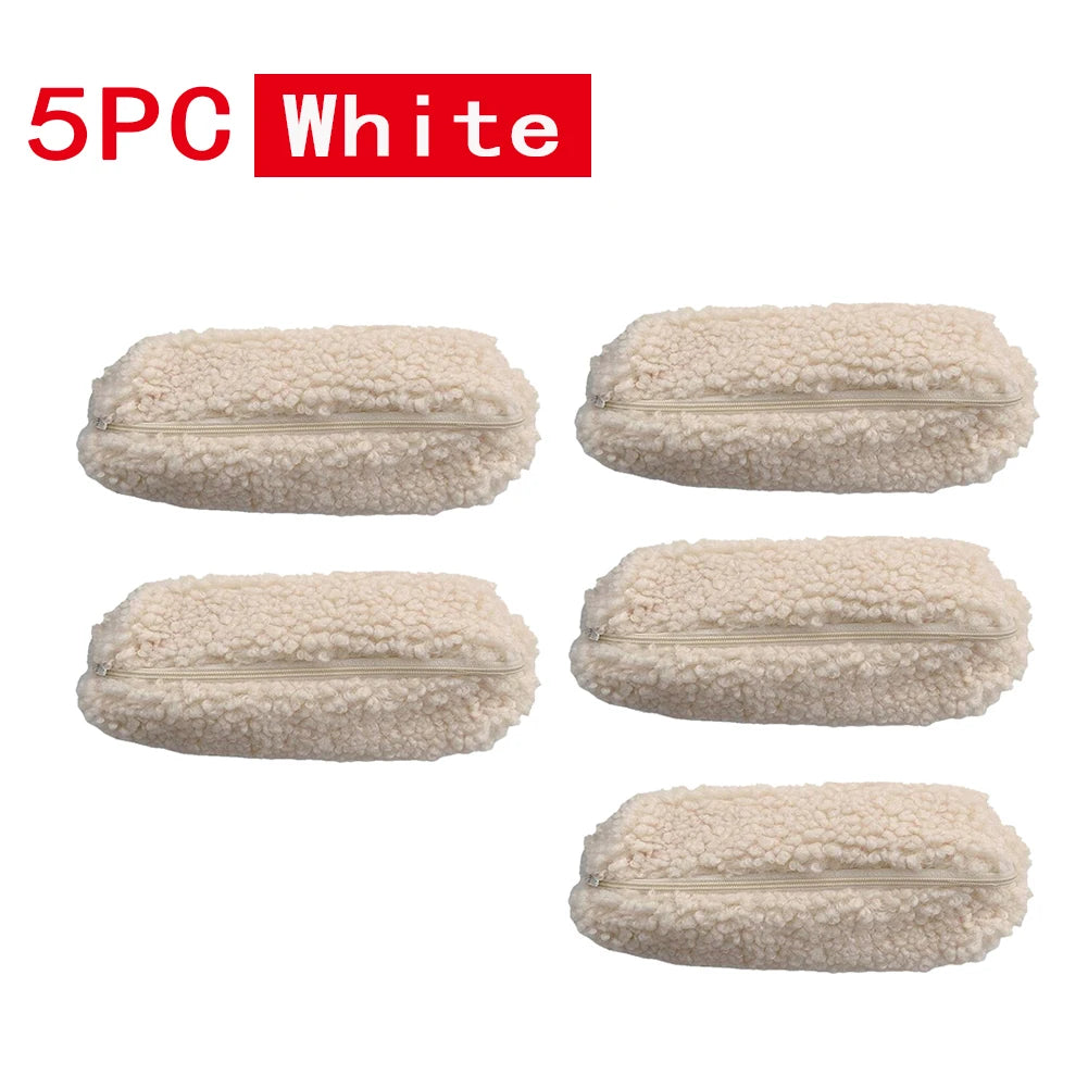 Lambswool Pencil Case Pen Pouch Plush Kawaii Zipper Bags Cosmetic Make Up Organizer  School Office Stationery Supplies