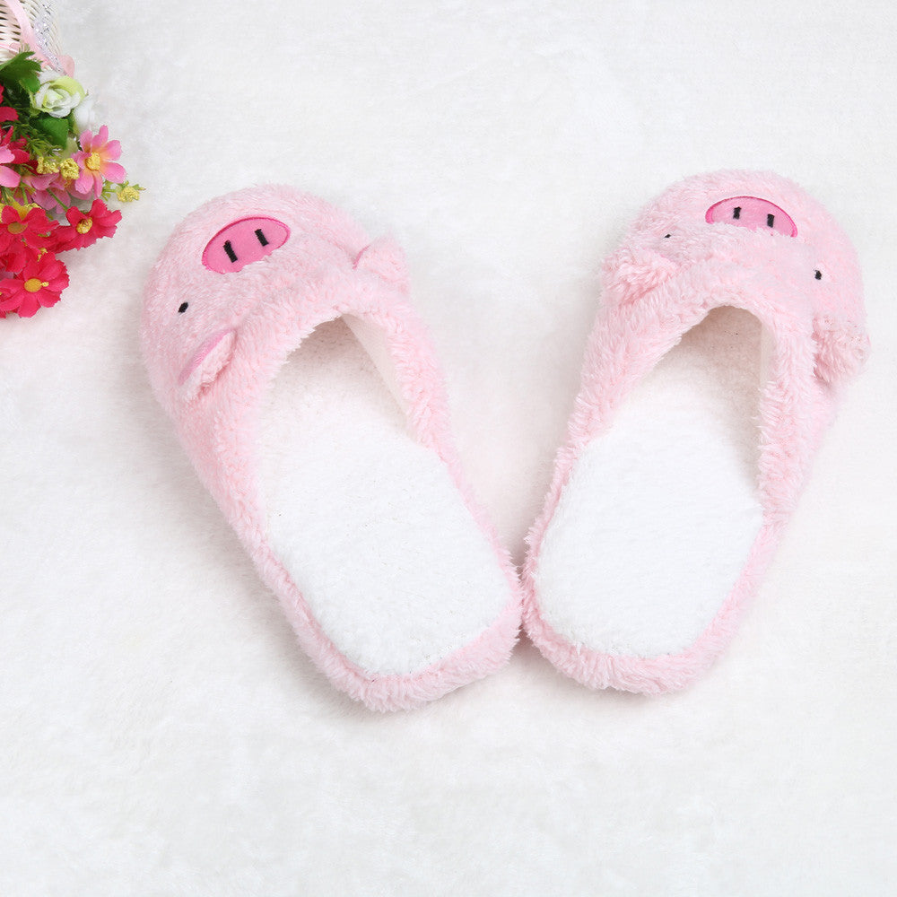 Women's Winter Slipper Chinelos Pantufas Adulto Fashion Lovely Bear Pig Indoor House Slippers With Fur New Home Shoes For Women