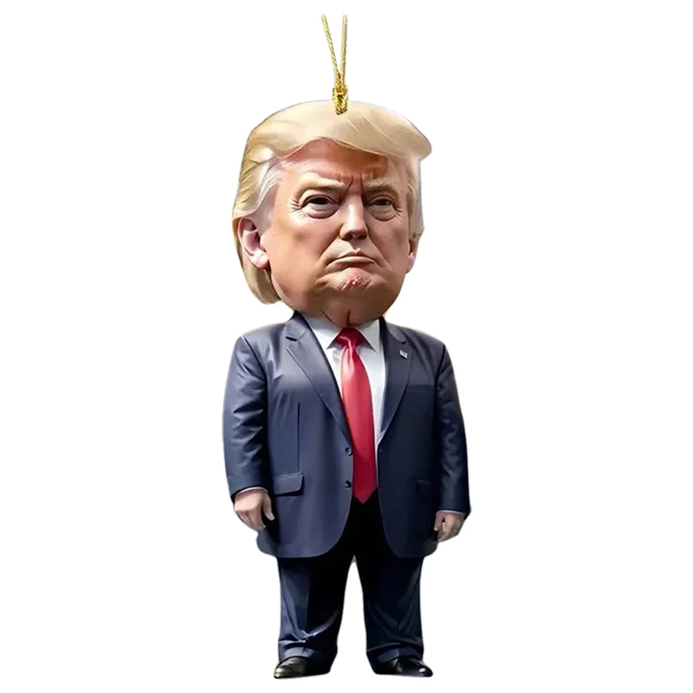 Acrylic Trump Car Hanging Ornament Trump America Presidential Election Decor Prop Trump Hanging Charm for Car Rear View Mirror