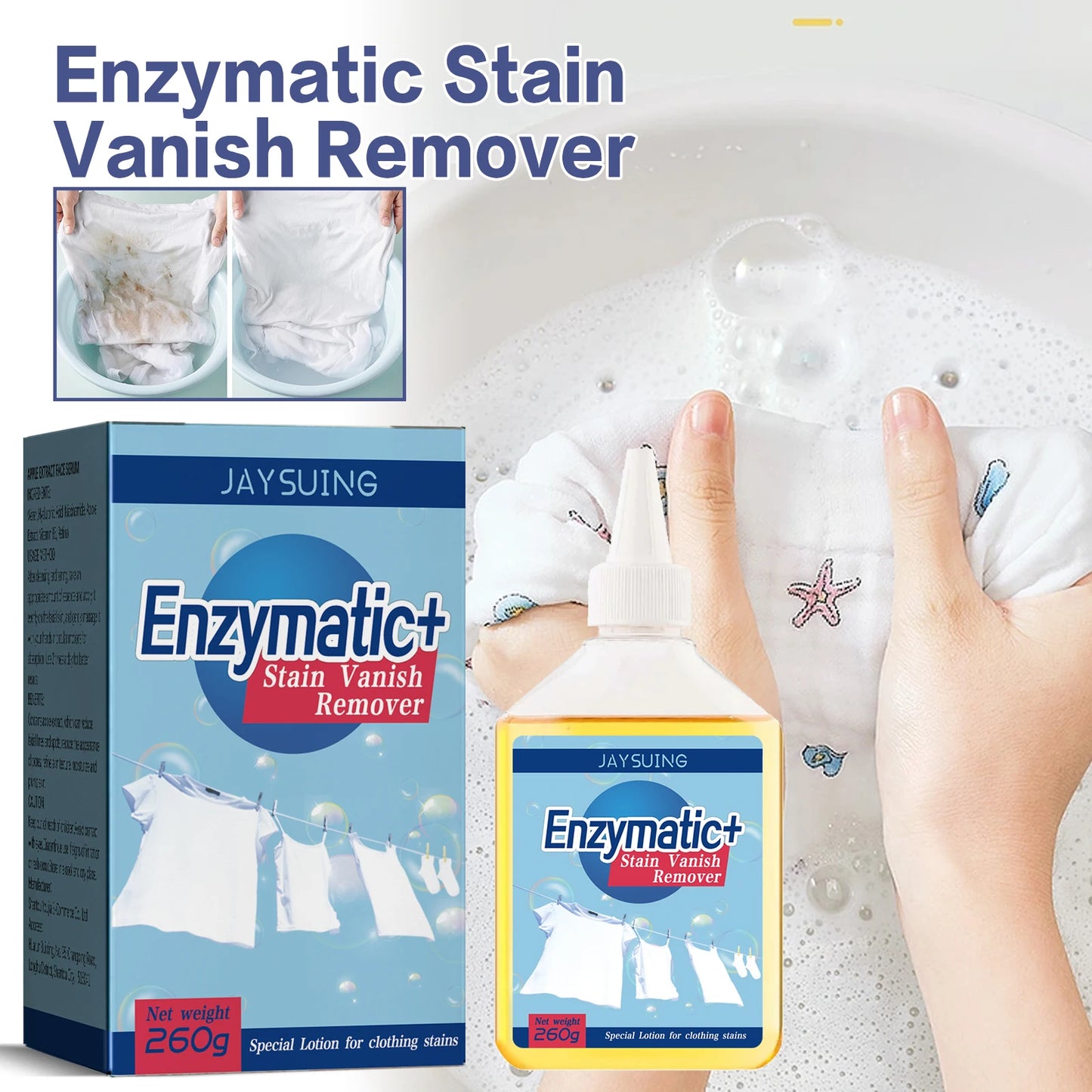 Multi-functional bio-enzyme cleaner Laundry stain remover Bathroom Kitchen active enzyme cleaning tablets for stain removal