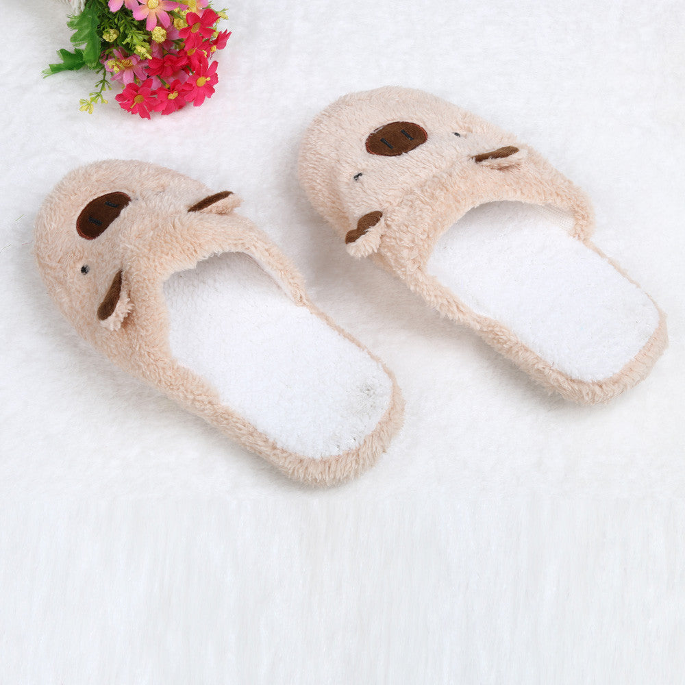 Women's Winter Slipper Chinelos Pantufas Adulto Fashion Lovely Bear Pig Indoor House Slippers With Fur New Home Shoes For Women