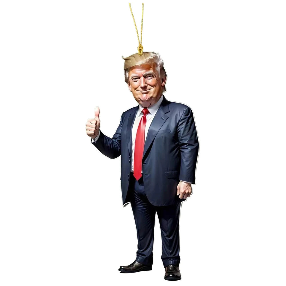 Acrylic Trump Car Hanging Ornament Trump America Presidential Election Decor Prop Trump Hanging Charm for Car Rear View Mirror
