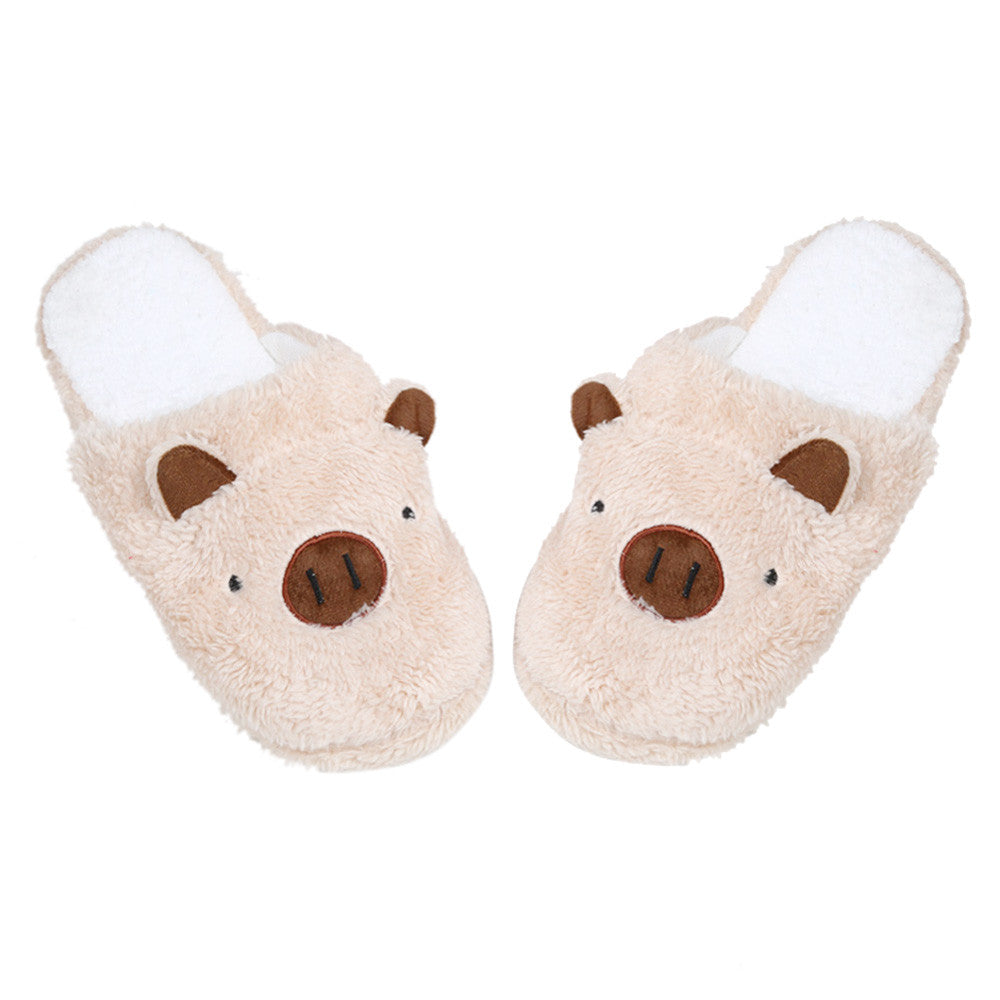 Women's Winter Slipper Chinelos Pantufas Adulto Fashion Lovely Bear Pig Indoor House Slippers With Fur New Home Shoes For Women