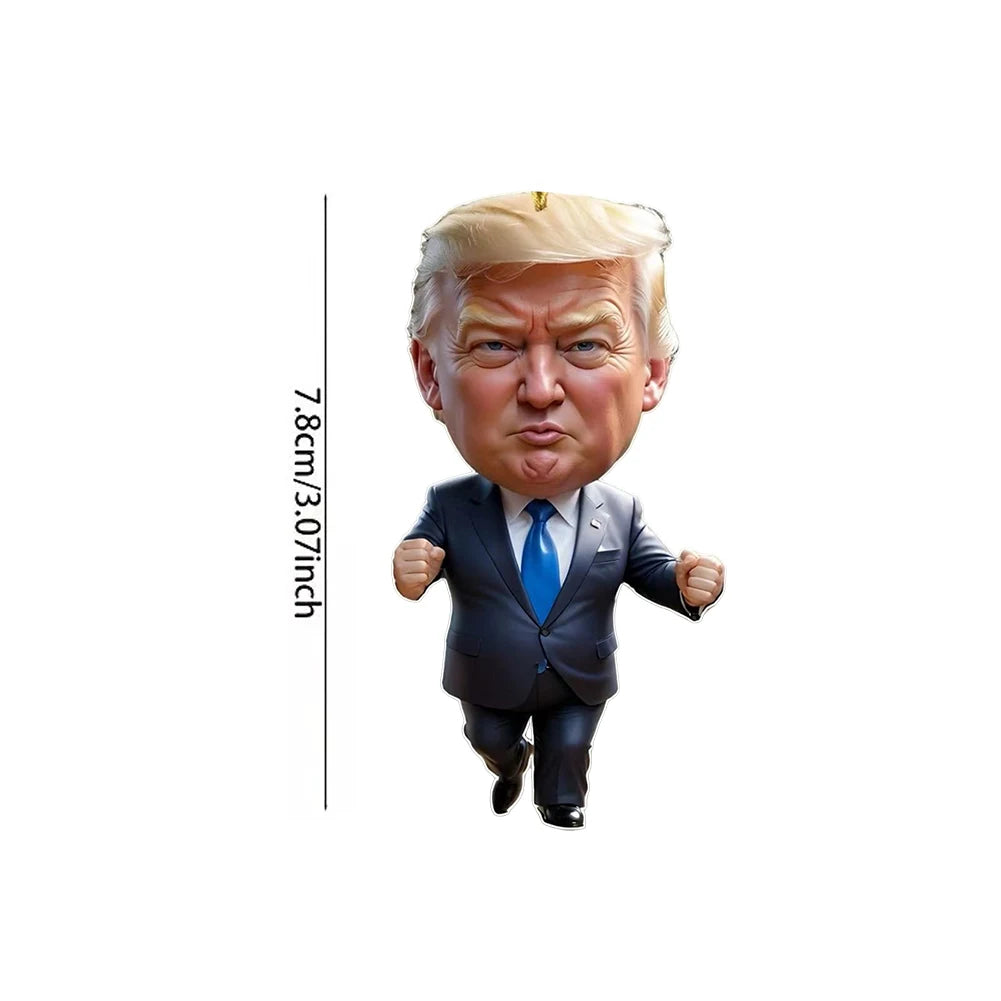 Acrylic Trump Car Hanging Ornament Trump America Presidential Election Decor Prop Trump Hanging Charm for Car Rear View Mirror