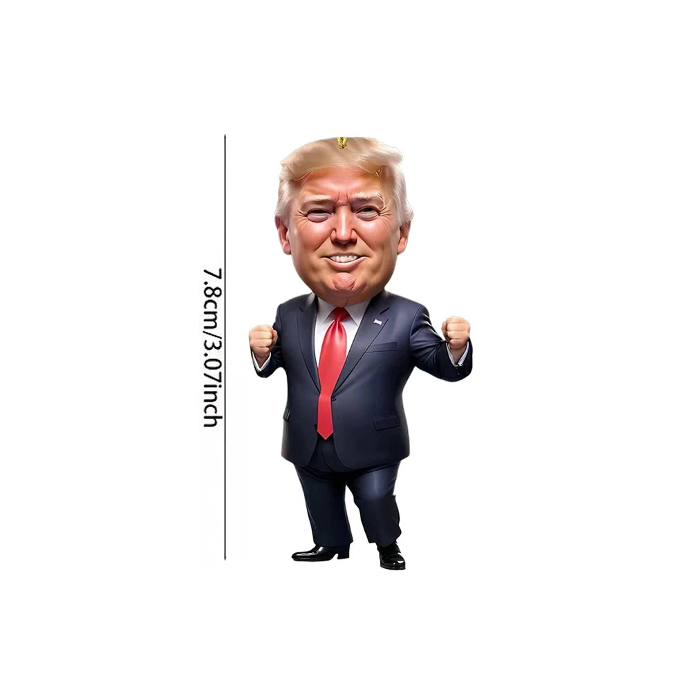 Acrylic Trump Car Hanging Ornament Trump America Presidential Election Decor Prop Trump Hanging Charm for Car Rear View Mirror