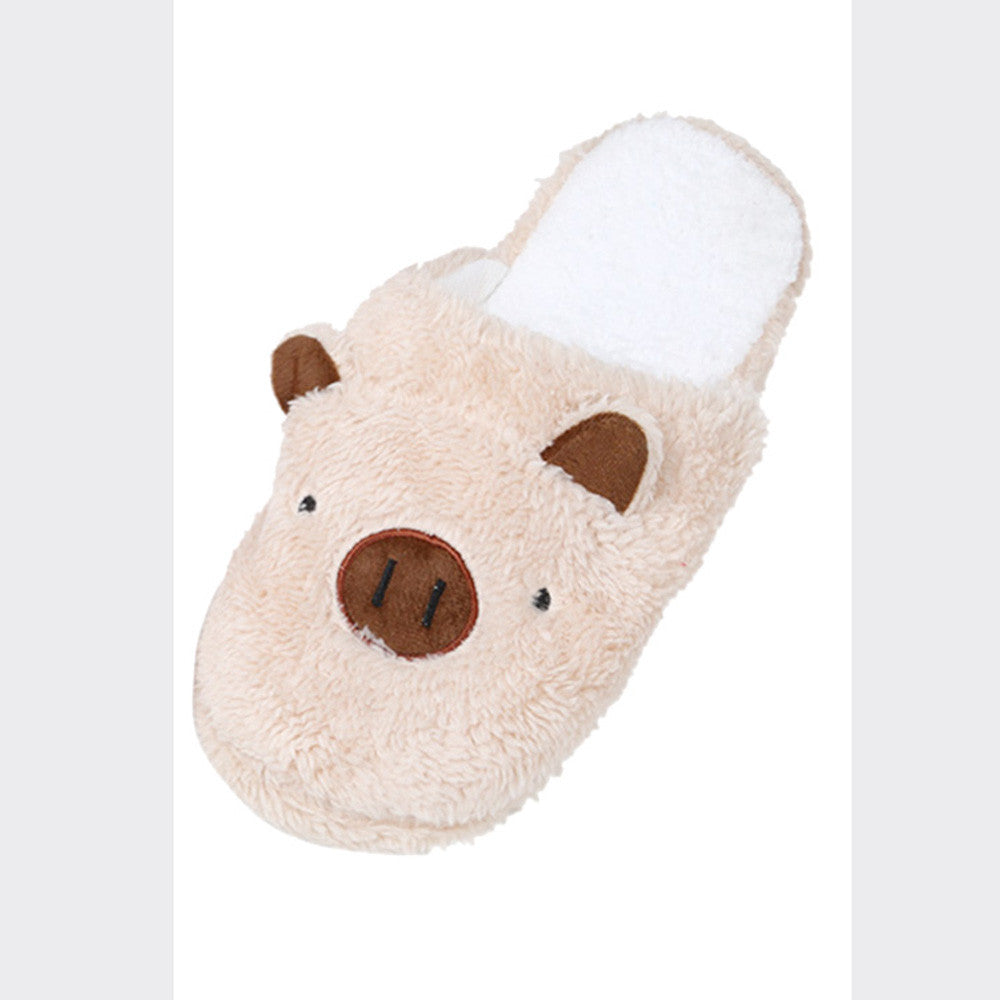 Women's Winter Slipper Chinelos Pantufas Adulto Fashion Lovely Bear Pig Indoor House Slippers With Fur New Home Shoes For Women