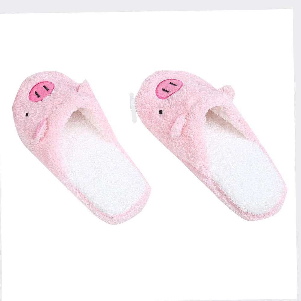 Women's Winter Slipper Chinelos Pantufas Adulto Fashion Lovely Bear Pig Indoor House Slippers With Fur New Home Shoes For Women