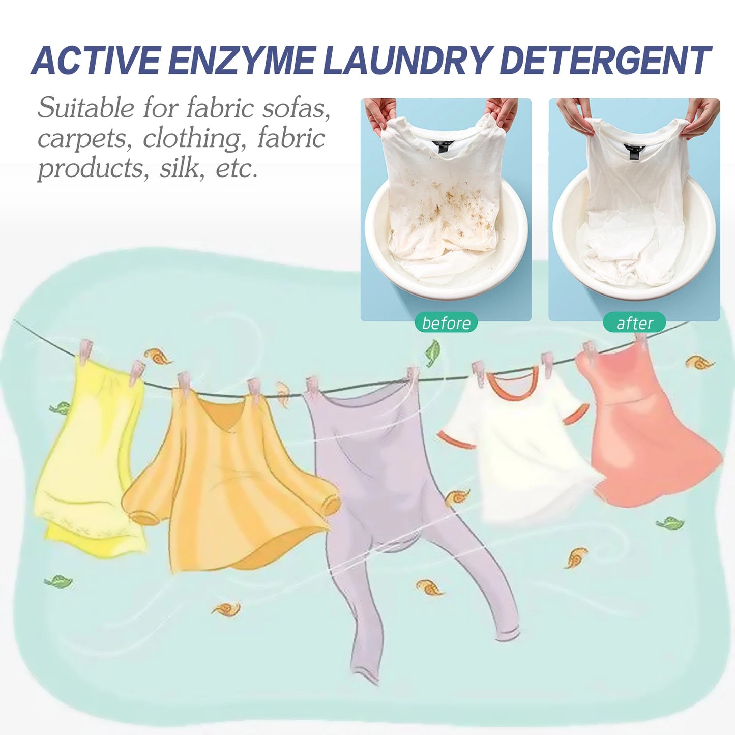 Multi-functional bio-enzyme cleaner Laundry stain remover Bathroom Kitchen active enzyme cleaning tablets for stain removal