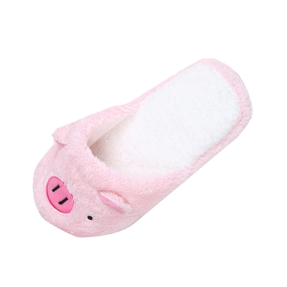 Women's Winter Slipper Chinelos Pantufas Adulto Fashion Lovely Bear Pig Indoor House Slippers With Fur New Home Shoes For Women