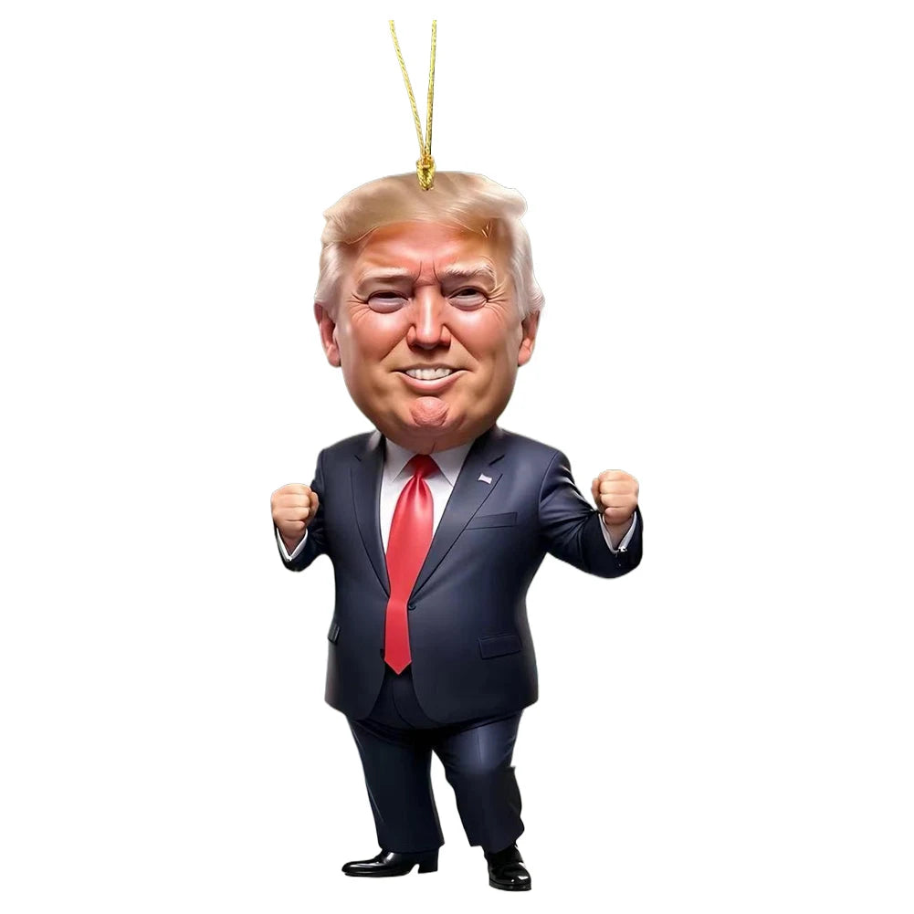 Acrylic Trump Car Hanging Ornament Trump America Presidential Election Decor Prop Trump Hanging Charm for Car Rear View Mirror