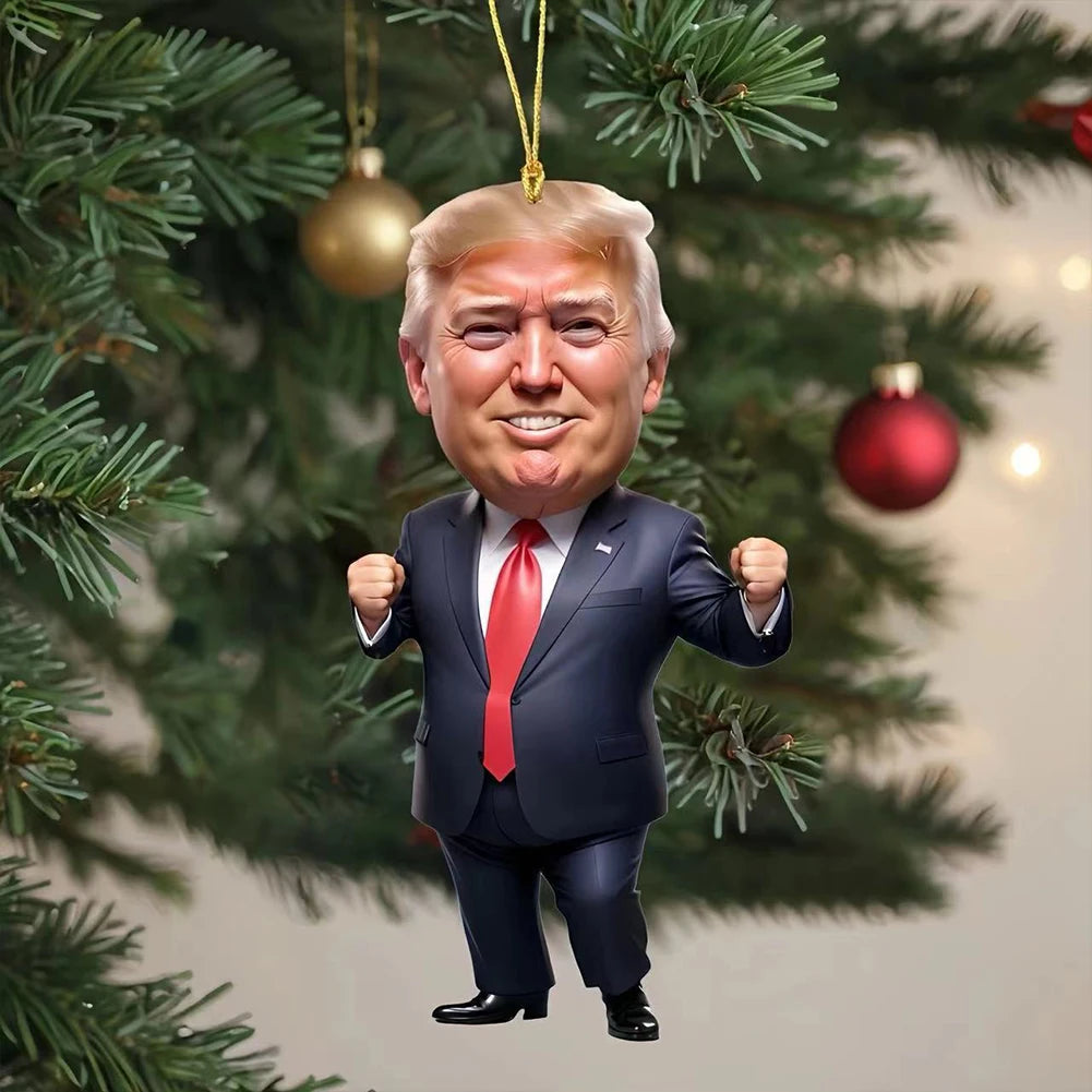 Acrylic Trump Car Hanging Ornament Trump America Presidential Election Decor Prop Trump Hanging Charm for Car Rear View Mirror