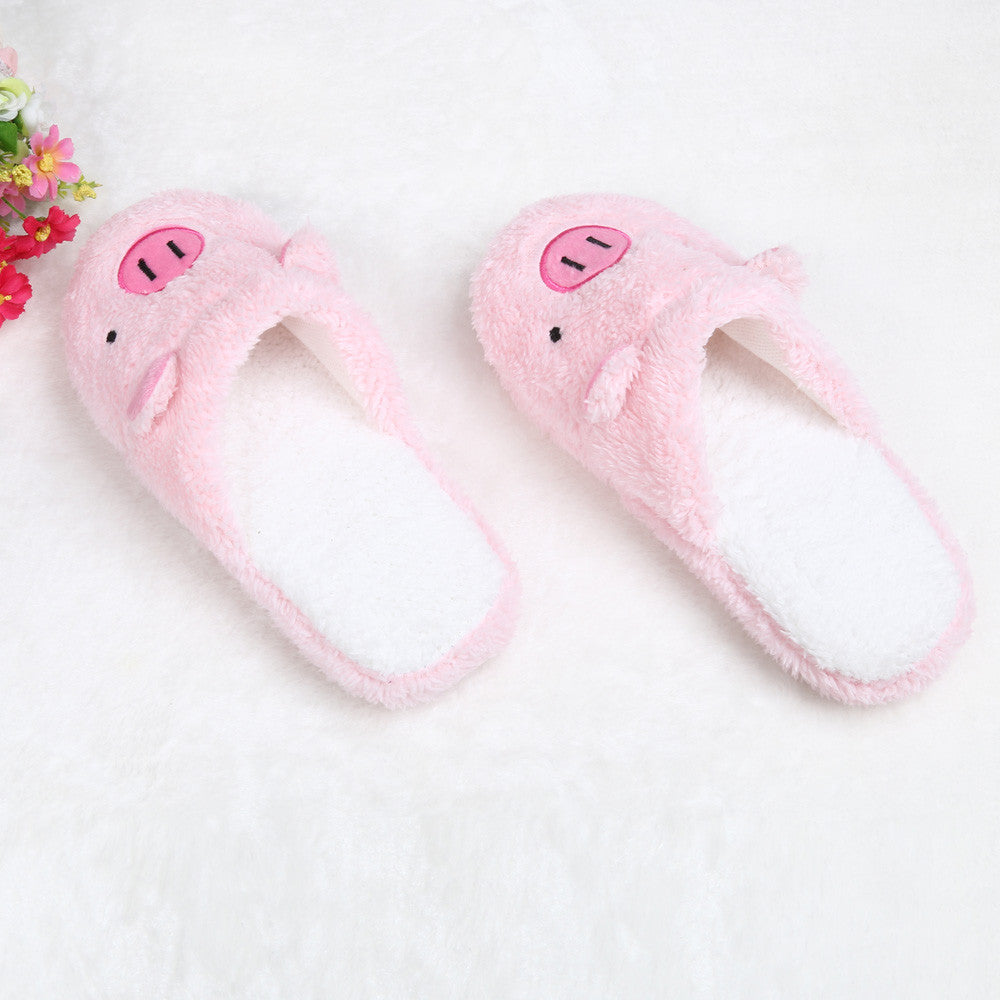 Women's Winter Slipper Chinelos Pantufas Adulto Fashion Lovely Bear Pig Indoor House Slippers With Fur New Home Shoes For Women