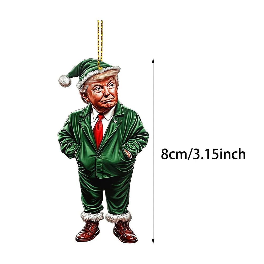 Acrylic Trump Car Hanging Ornament Trump America Presidential Election Decor Prop Trump Hanging Charm for Car Rear View Mirror