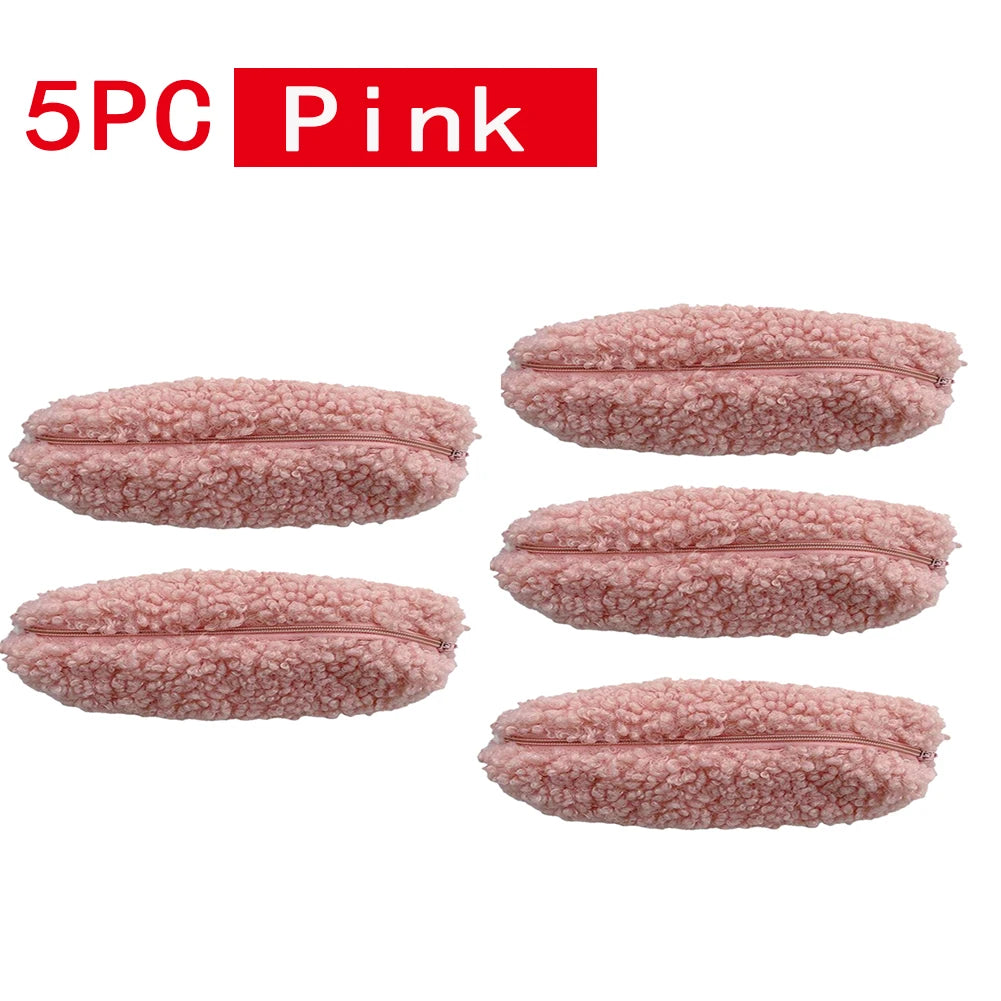 Lambswool Pencil Case Pen Pouch Plush Kawaii Zipper Bags Cosmetic Make Up Organizer  School Office Stationery Supplies
