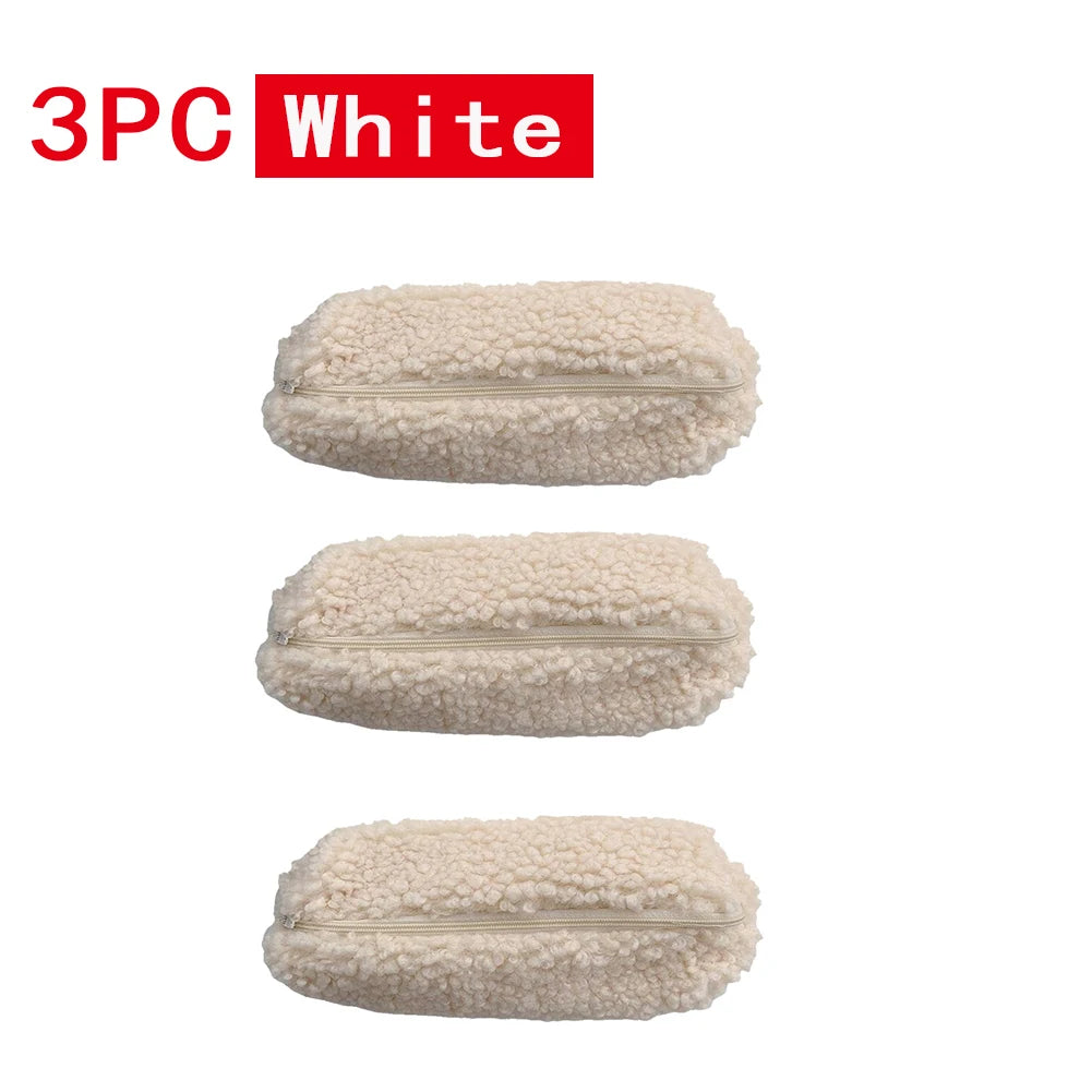 Lambswool Pencil Case Pen Pouch Plush Kawaii Zipper Bags Cosmetic Make Up Organizer  School Office Stationery Supplies