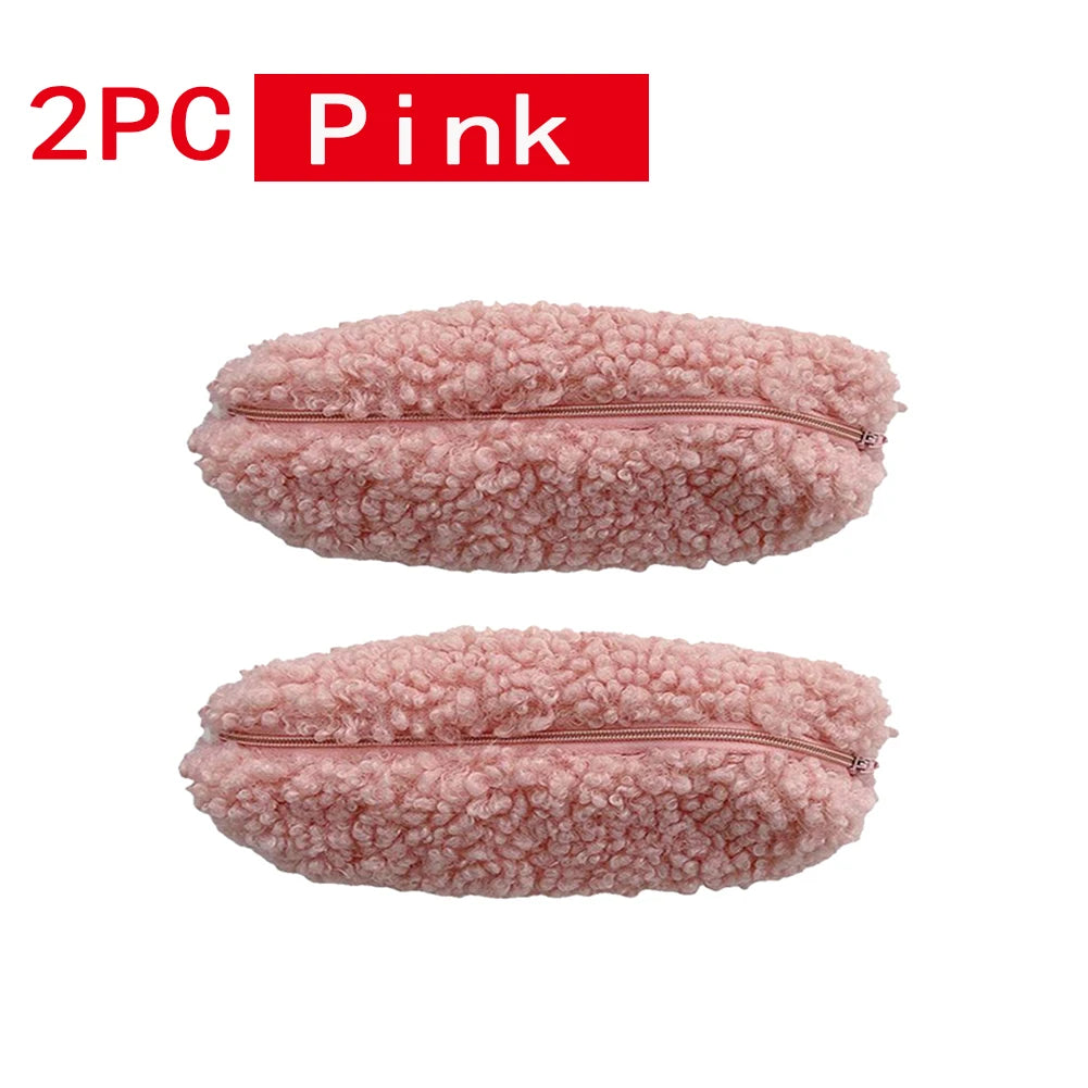 Lambswool Pencil Case Pen Pouch Plush Kawaii Zipper Bags Cosmetic Make Up Organizer  School Office Stationery Supplies