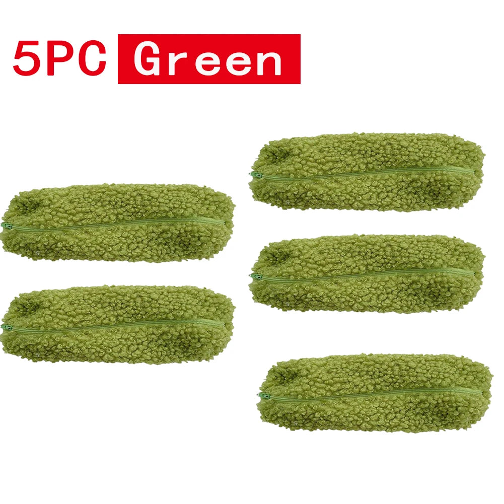 Lambswool Pencil Case Pen Pouch Plush Kawaii Zipper Bags Cosmetic Make Up Organizer  School Office Stationery Supplies