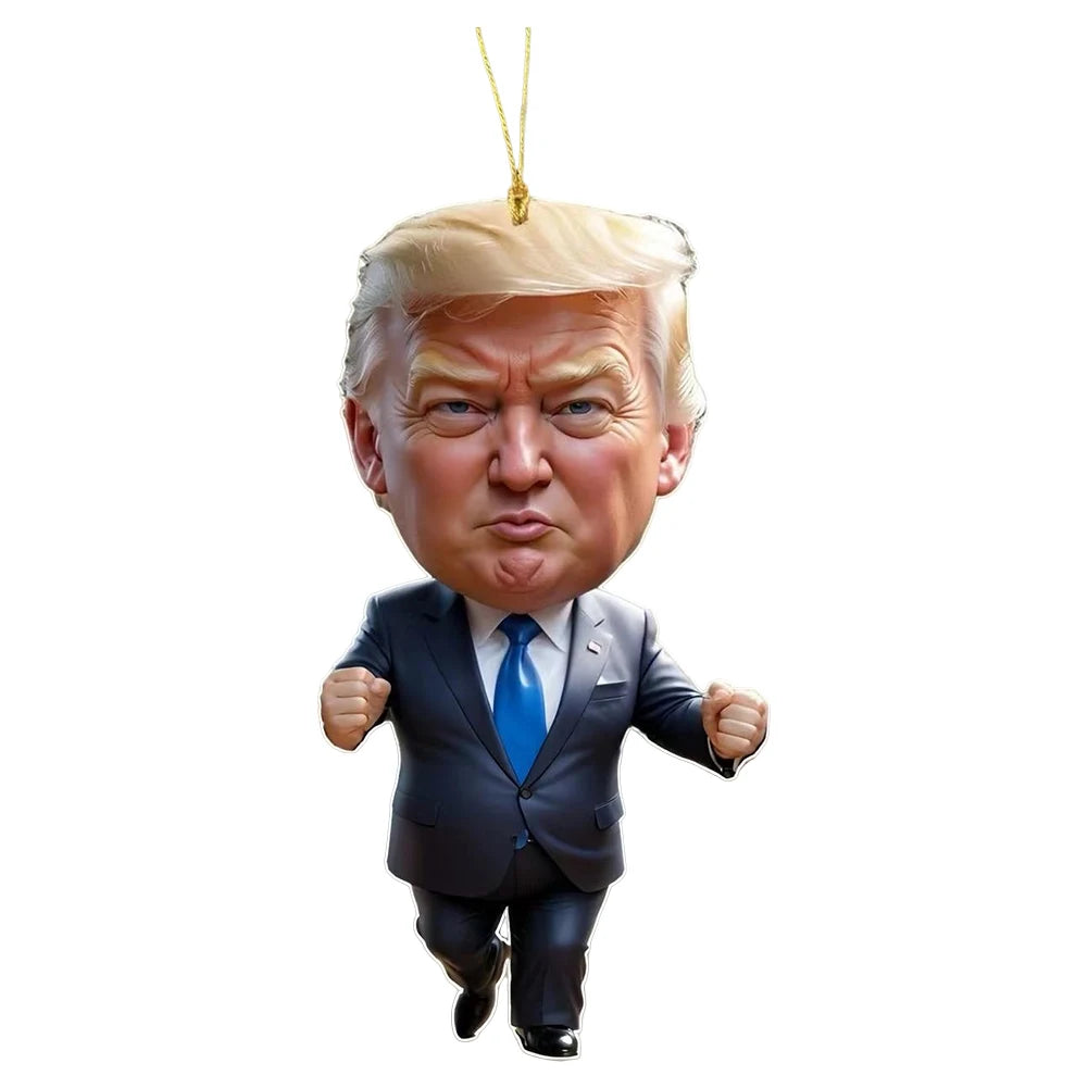 Acrylic Trump Car Hanging Ornament Trump America Presidential Election Decor Prop Trump Hanging Charm for Car Rear View Mirror