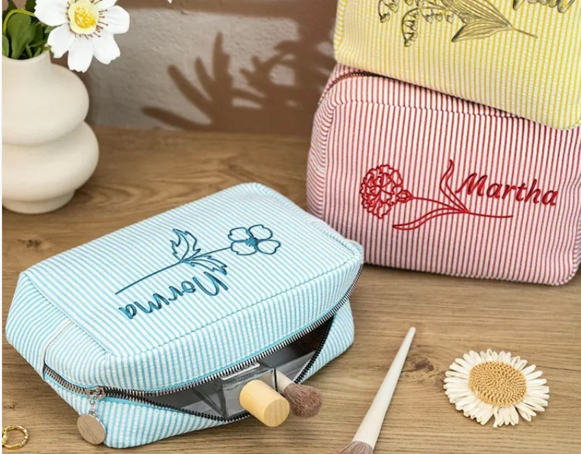 Embroider Cosmetic or Purse Case