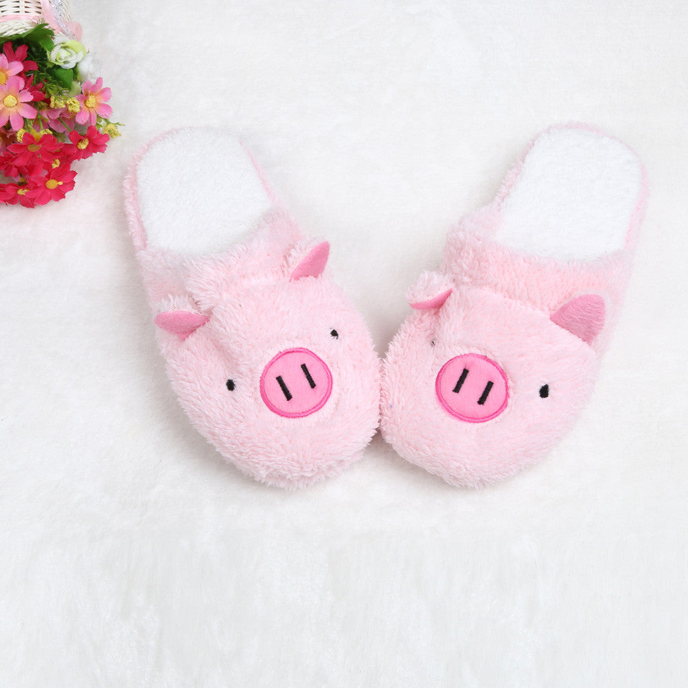 Women's Winter Slipper Chinelos Pantufas Adulto Fashion Lovely Bear Pig Indoor House Slippers With Fur New Home Shoes For Women