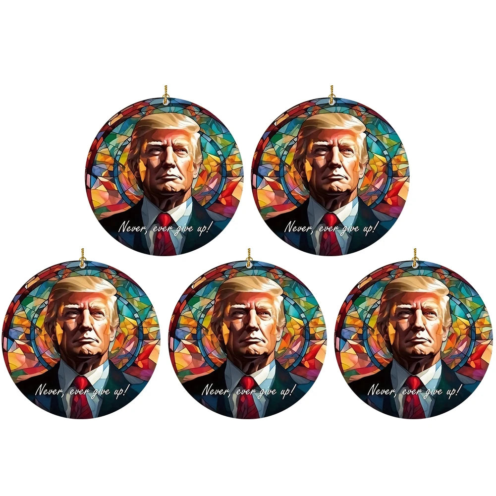 Acrylic Trump Car Hanging Ornament Trump America Presidential Election Decor Prop Trump Hanging Charm for Car Rear View Mirror