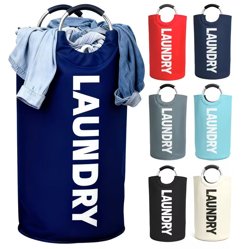 25.1 Gallon Extra Large Foldable Laundry Basket Hamper Bag (Aluminum Full Loop Handle)