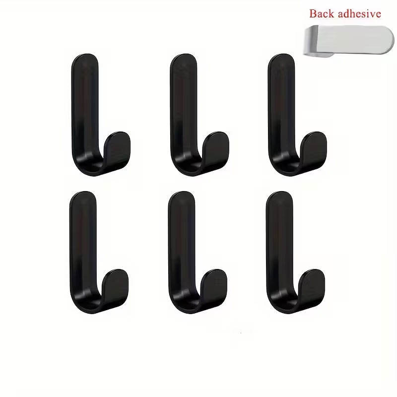 6pcs Heavy-Duty Hooks - No Drill Installation, Space-Saving Organizer