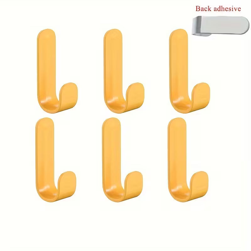 6pcs Heavy-Duty Hooks - No Drill Installation, Space-Saving Organizer