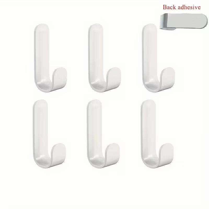 6pcs Heavy-Duty Hooks - No Drill Installation, Space-Saving Organizer
