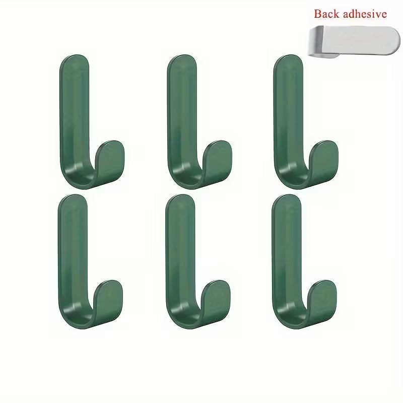 6pcs Heavy-Duty Hooks - No Drill Installation, Space-Saving Organizer
