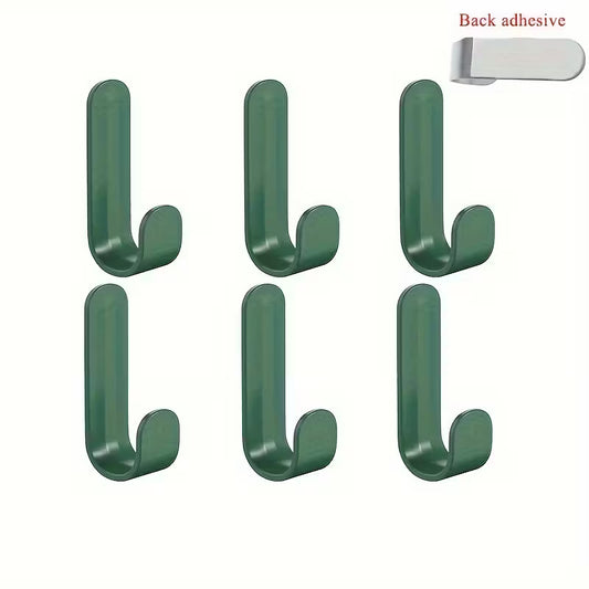 6pcs Heavy-Duty Hooks - No Drill Installation, Space-Saving Organizer