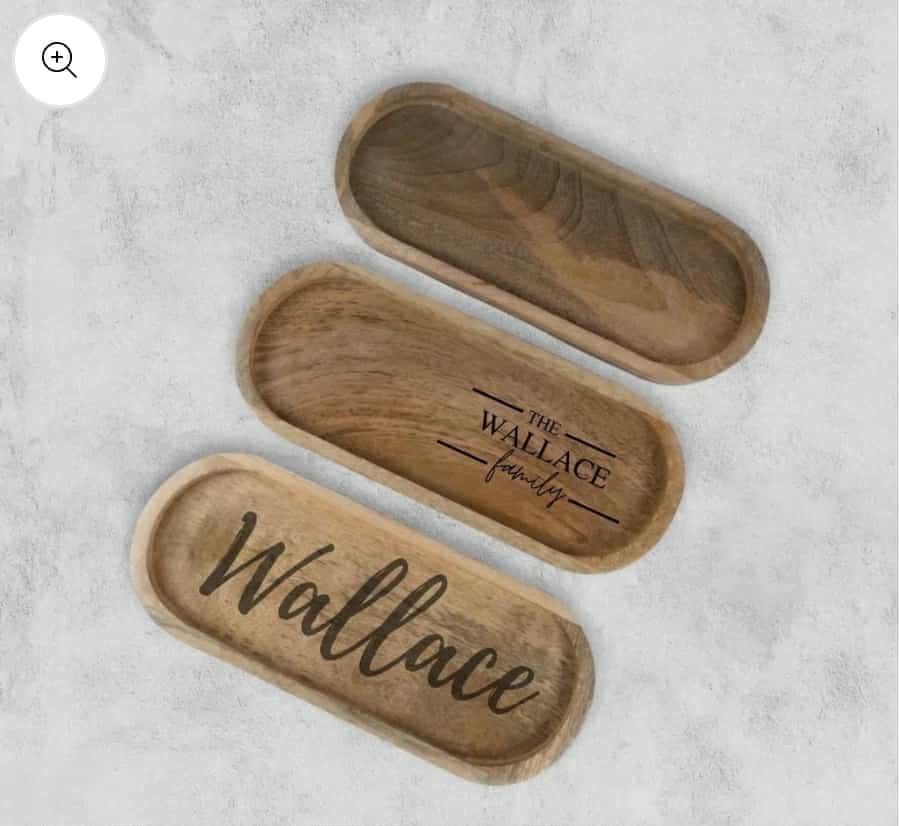 Personalized Wood Tray – Custom Engraved (12"x5"x0.75")