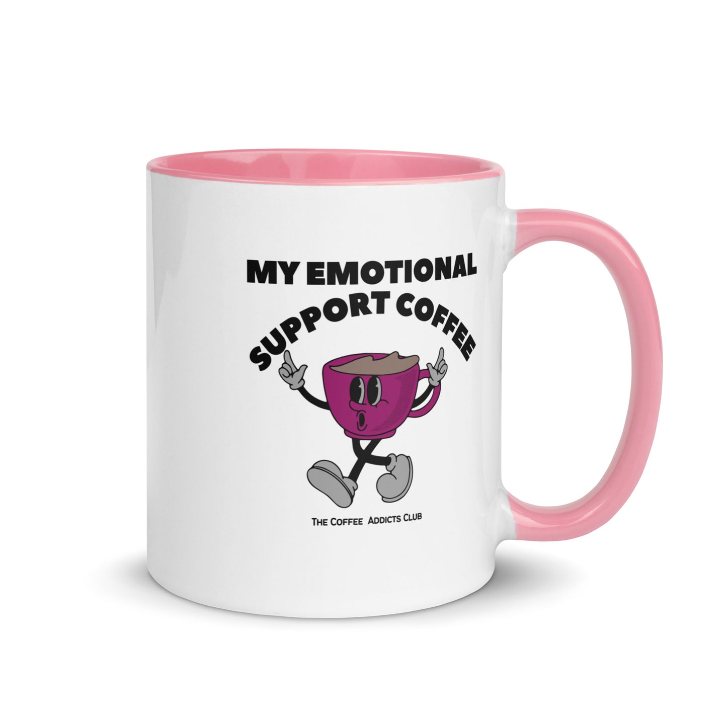 Emotional support pink Mug with Color Inside